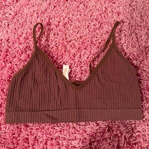 Colsie Brown Ribbed Bralette